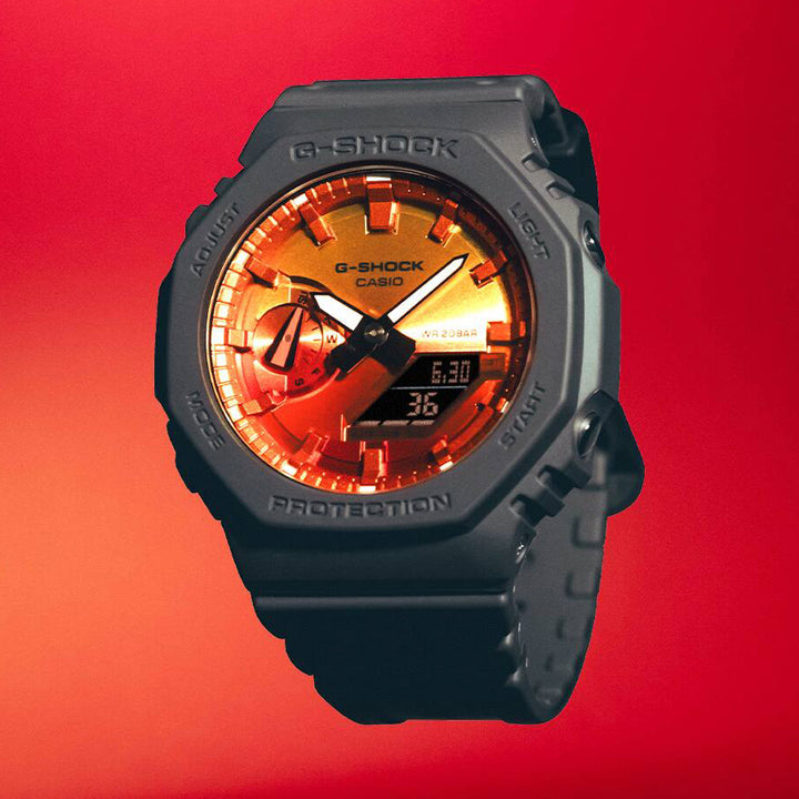 G-SHOCK フレイムインサイド フレイムオレンジ GA-2100FL-8AJF メンズ 腕時計 電池式 オクタゴン アナデジ 反転液晶 国内正規品 カシオ