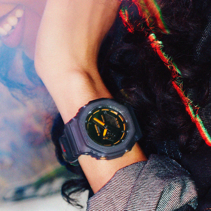 G-SHOCK スモークライト クリーンサーフェスダイヤル GA-2100K-2AJF メンズ 電池式 アナデジ オクタゴン 樹脂バンド 反転液晶 ネイビー