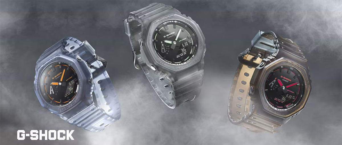 G-SHOCK スモークライト クリーンサーフェスダイヤル GA-2100K-2AJF メンズ 電池式 アナデジ オクタゴン 樹脂バンド 反転液晶 ネイビー