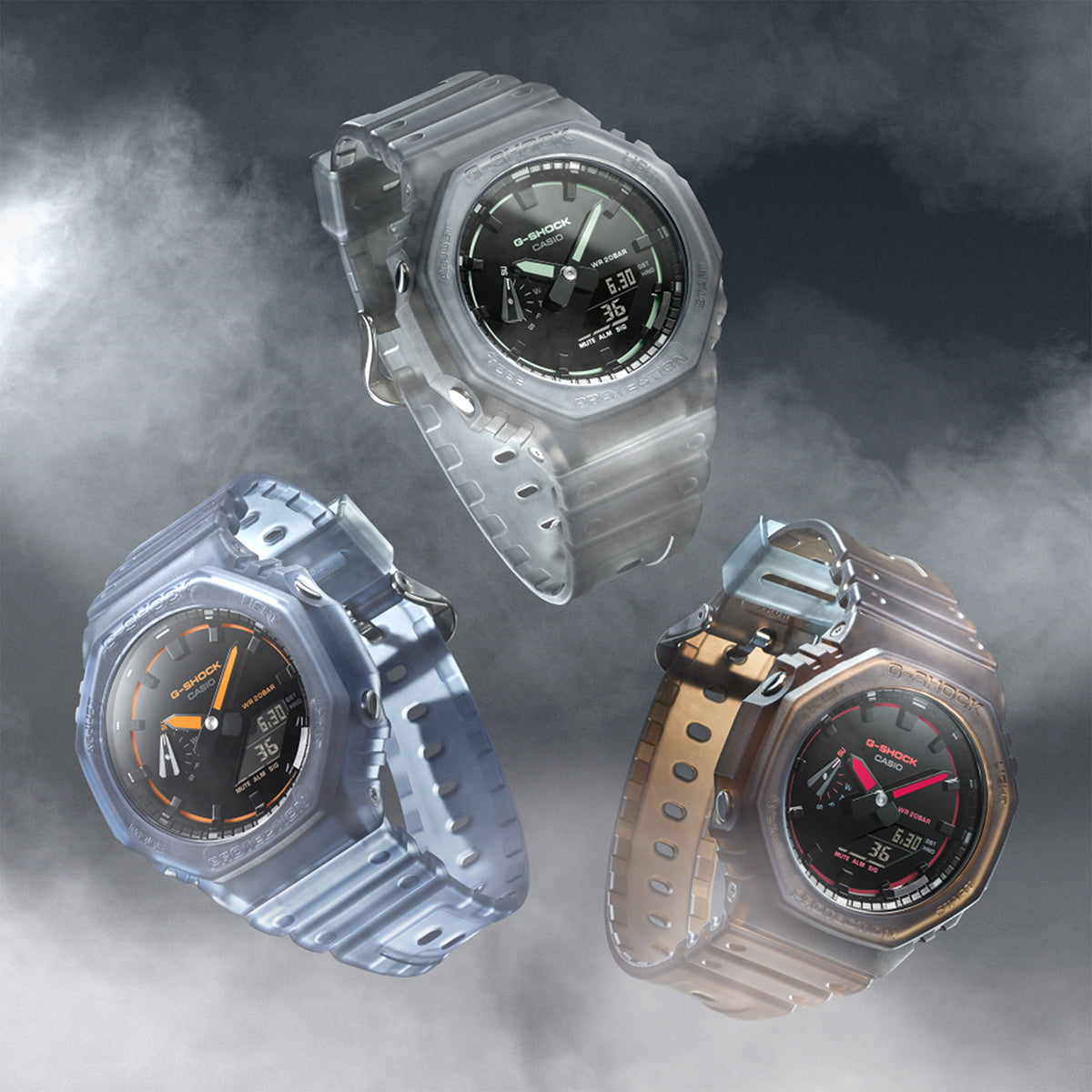 G-SHOCK スモークライト クリーンサーフェスダイヤル GA-2100K-2AJF