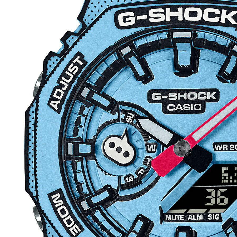 G-SHOCK MANGA THEME マンガデザイン GA-2100MNG-2AJR メンズ 腕時計 電池式 アナデジ オクタゴン スカイブルー 反転液晶 国内正規品 カシオ