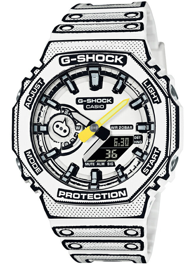 G-SHOCK MANGA THEME マンガデザイン GA-2100MNG-7AJR メンズ 腕時計 電池式 アナデジ オクタゴン ホワイト 反転液晶 国内正規品 カシオ