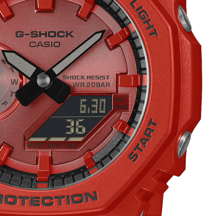 G-SHOCK アイコニック スタイルズ レッド ブラックアクセント GA-2100RRB-4AJF メンズ 電池式 アナデジ オクタゴン 樹脂バンド 反転液晶