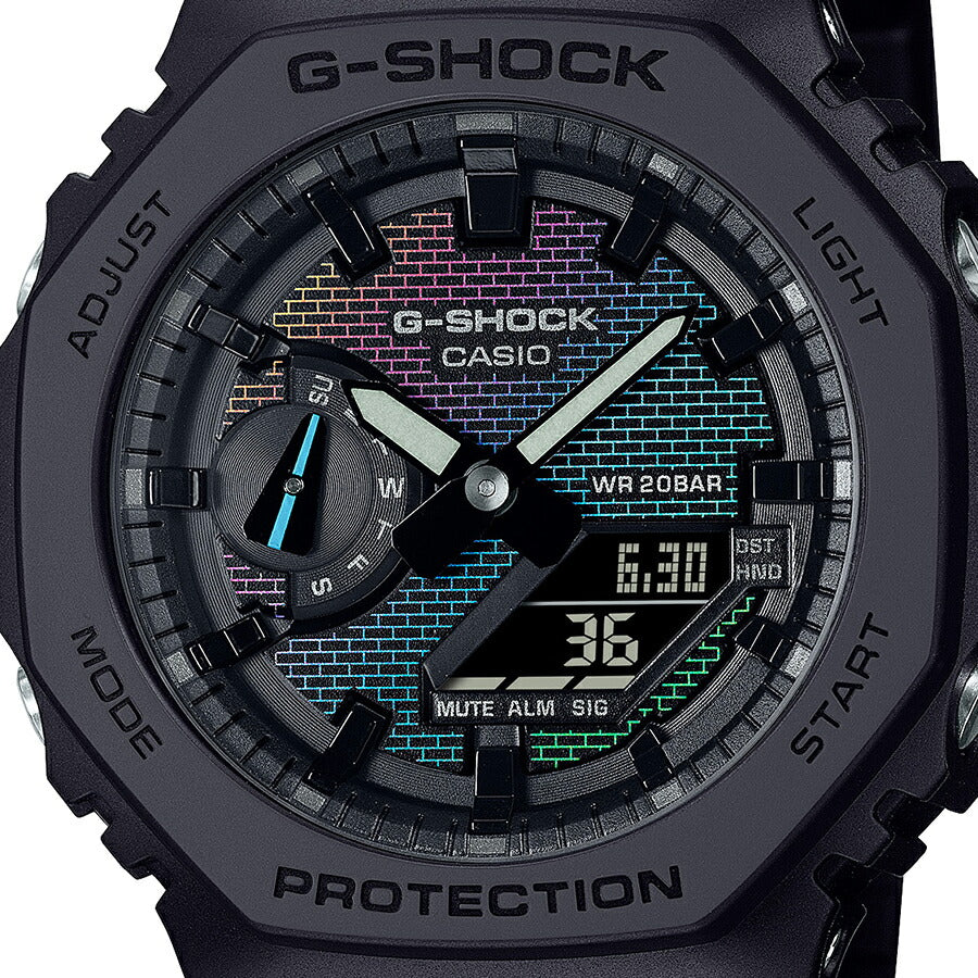 G-SHOCK レインボー ブリック ウォール GA-2100RW-1AJF メンズ 腕時計 電池式 アナデジ オクタゴン 樹脂バンド 反転液晶 国内正規品 カシオ