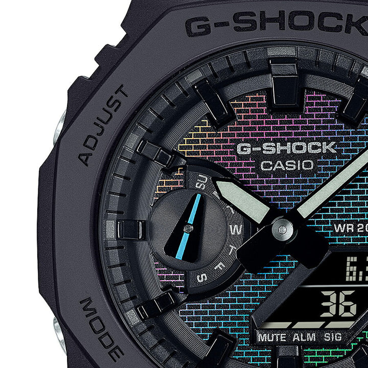 G-SHOCK レインボー ブリック ウォール GA-2100RW-1AJF メンズ 腕時計 電池式 アナデジ オクタゴン 樹脂バンド 反転液晶 国内正規品 カシオ