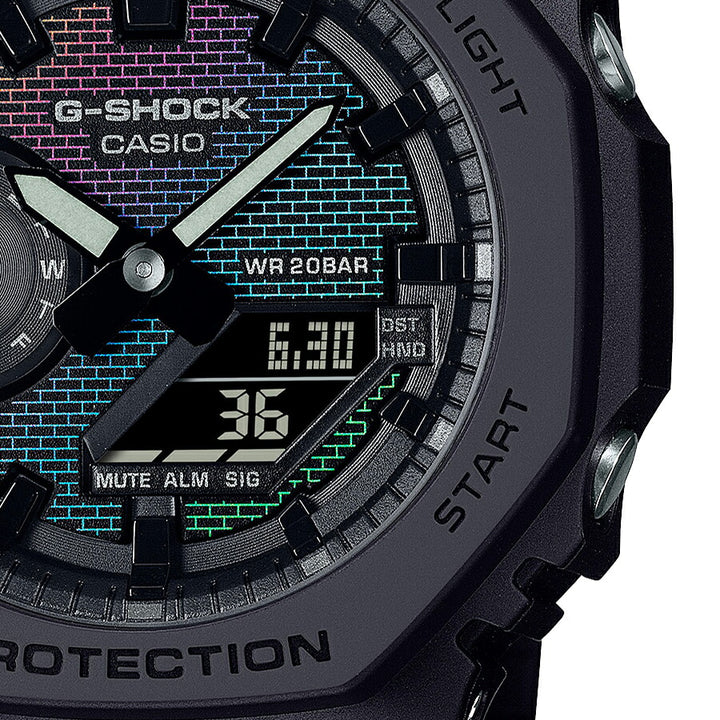 G-SHOCK レインボー ブリック ウォール GA-2100RW-1AJF メンズ 腕時計 電池式 アナデジ オクタゴン 樹脂バンド 反転液晶 国内正規品 カシオ