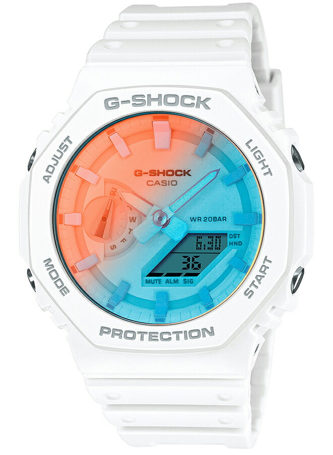 G-SHOCK 2100 BEACH TIME LAPSE ビーチタイムラプス GA-2100TL-7AJF メンズ 腕時計 電池式 オクタゴン アナデジ 樹脂バンド ホワイト 国内正規品 カシオ