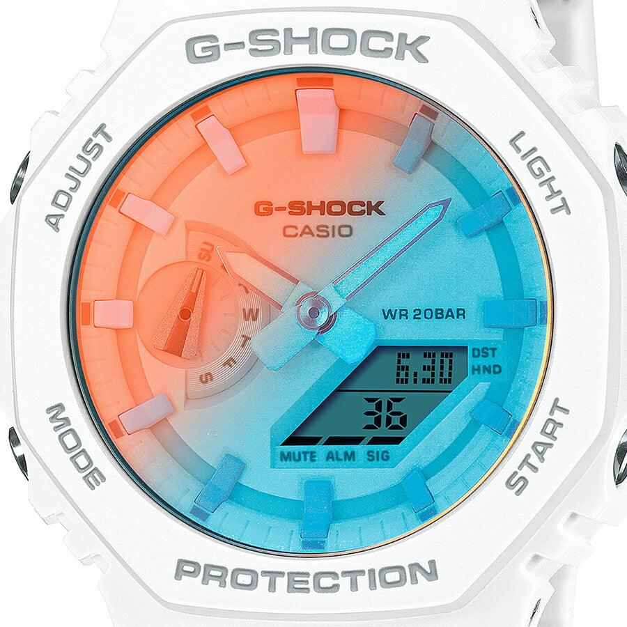 G-SHOCK 2100 BEACH TIME LAPSE ビーチタイムラプス GA-2100TL-7AJF メンズ 腕時計 電池式 オクタゴン アナデジ 樹脂バンド ホワイト 国内正規品 カシオ