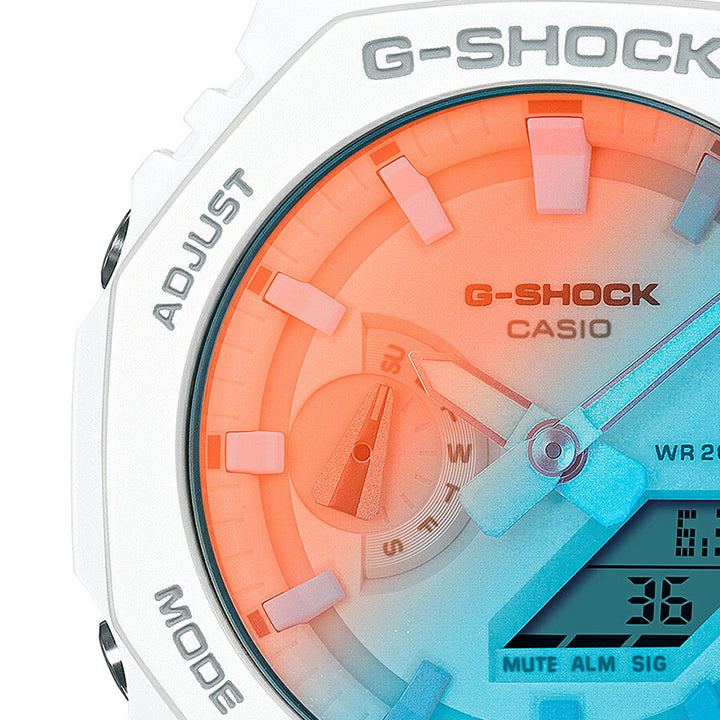 G-SHOCK 2100 BEACH TIME LAPSE ビーチタイムラプス GA-2100TL-7AJF メンズ 腕時計 電池式 オクタゴン アナデジ 樹脂バンド ホワイト 国内正規品 カシオ