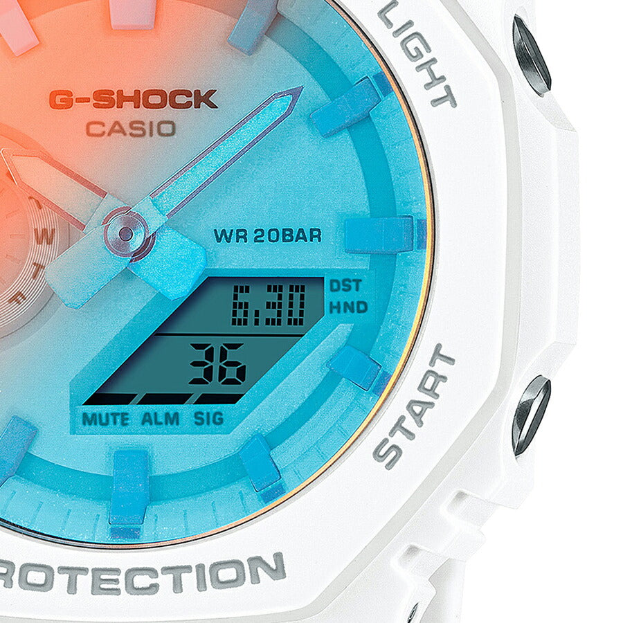 G-SHOCK 2100 BEACH TIME LAPSE ビーチタイムラプス GA-2100TL-7AJF メンズ 腕時計 電池式 オクタゴン アナデジ 樹脂バンド ホワイト 国内正規品 カシオ