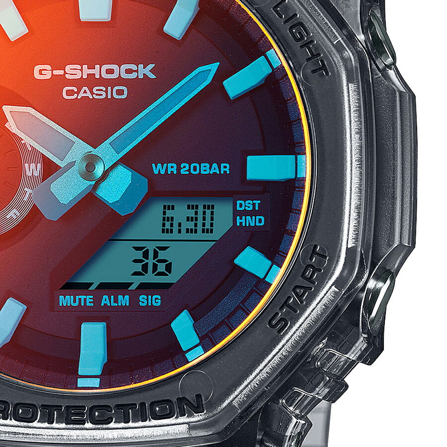 G-SHOCK 2100 BEACH TIME LAPSE ビーチタイムラプス GA-2100TLS-8AJF メンズ 腕時計 電池式 オクタゴン アナデジ 樹脂バンド グレー スケルトン 国内正規品 カシオ