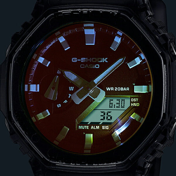G-SHOCK 2100 BEACH TIME LAPSE ビーチタイムラプス GA-2100TLS-8AJF メンズ 腕時計 電池式 オクタゴン アナデジ 樹脂バンド グレー スケルトン 国内正規品 カシオ