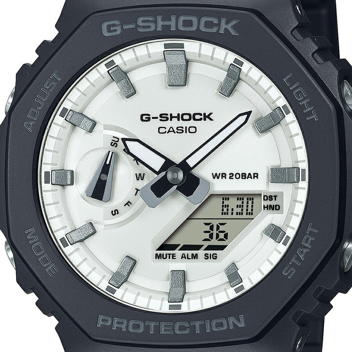 G-SHOCK ブラック&ブリリアントホワイト GA-2100WD-1AJF メンズ 腕時計 電池式 アナデジ オクタゴン 樹脂バンド 国内正規品 カシオ