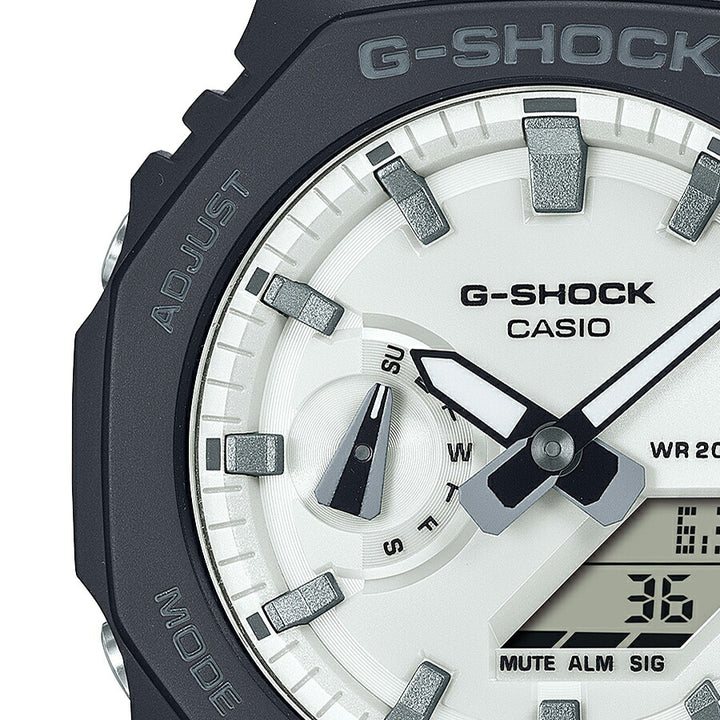 G-SHOCK ブラック&ブリリアントホワイト GA-2100WD-1AJF メンズ 腕時計 電池式 アナデジ オクタゴン 樹脂バンド 国内正規品 カシオ