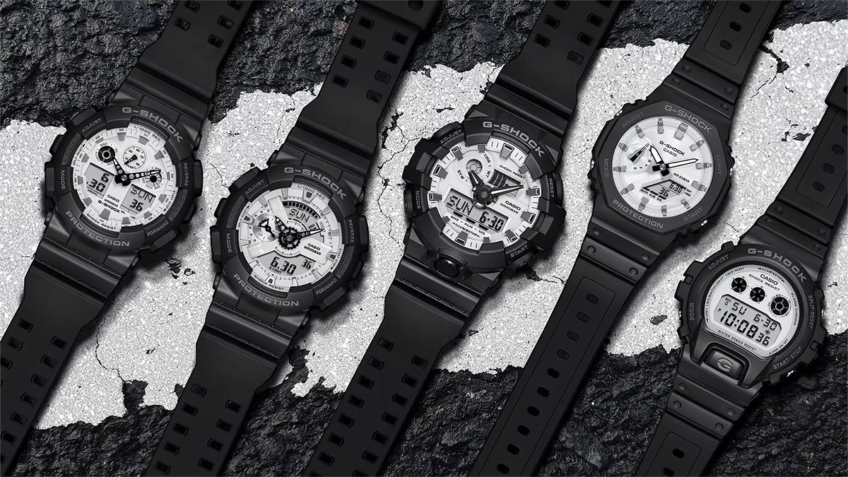 G-SHOCK ブラック&ブリリアントホワイト GA-2100WD-1AJF メンズ 腕時計 電池式 アナデジ オクタゴン 樹脂バンド 国内正規品 カシオ