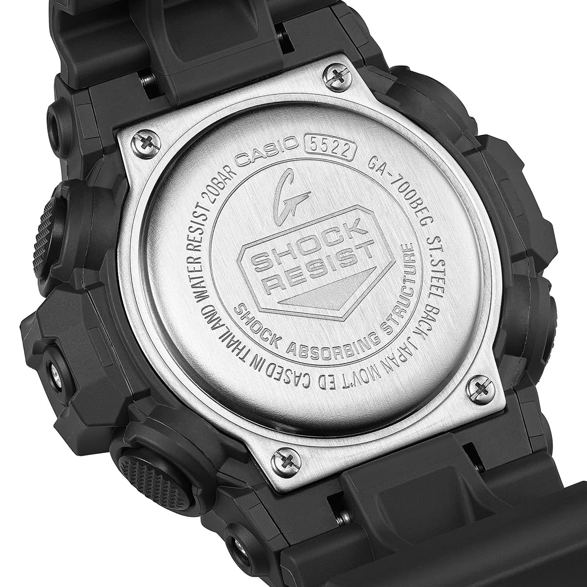 G-SHOCK ブラック&エレクトログリーン GA-700BEG-1AJF メンズ 電池式