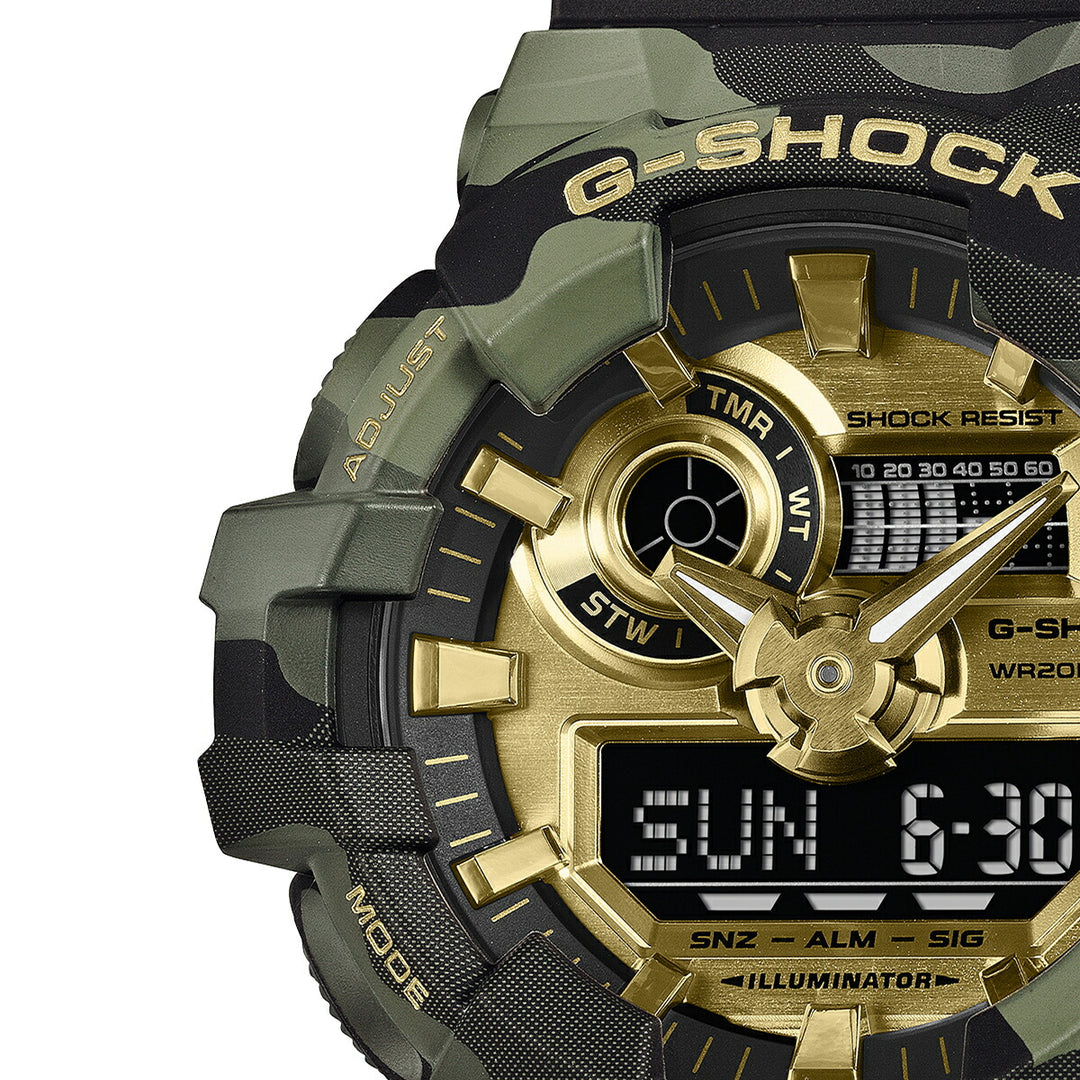 G-SHOCK ボールドカモシリーズ カモフラージュ & ゴールド GA-700CMG-3AJF メンズ 電池式 ビッグケース アナデジ 樹脂バンド