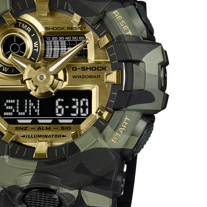 G-SHOCK ボールドカモシリーズ カモフラージュ & ゴールド GA-700CMG-3AJF メンズ 電池式 ビッグケース アナデジ 樹脂バンド