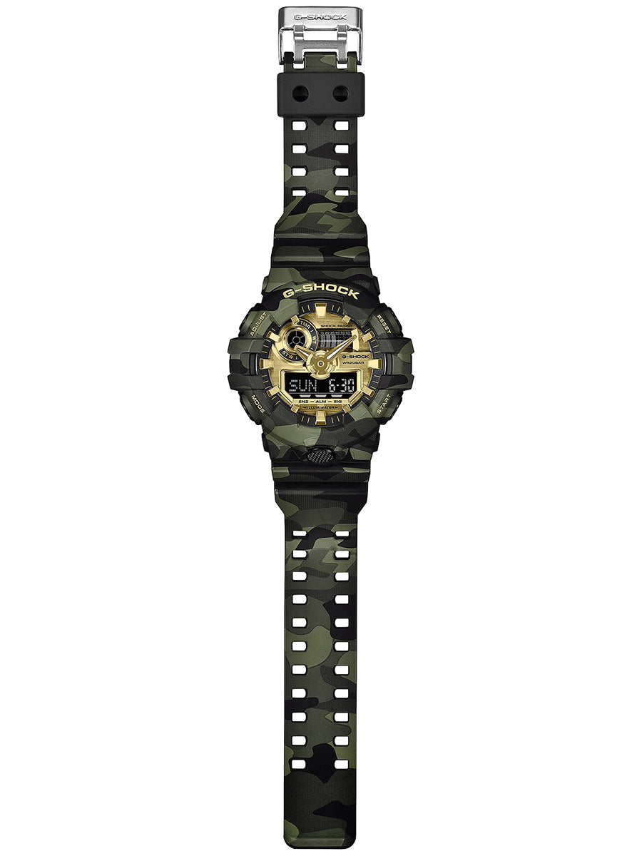 G-SHOCK ボールドカモシリーズ カモフラージュ & ゴールド GA-700CMG-3AJF メンズ 電池式 ビッグケース アナデジ 樹脂バンド