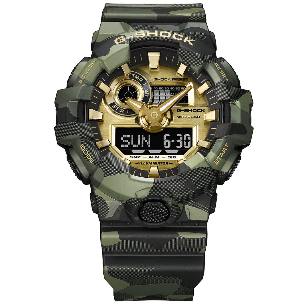 G-SHOCK ボールドカモシリーズ カモフラージュ & ゴールド GA-700CMG-3AJF メンズ 電池式 ビッグケース アナデジ 樹脂バンド
