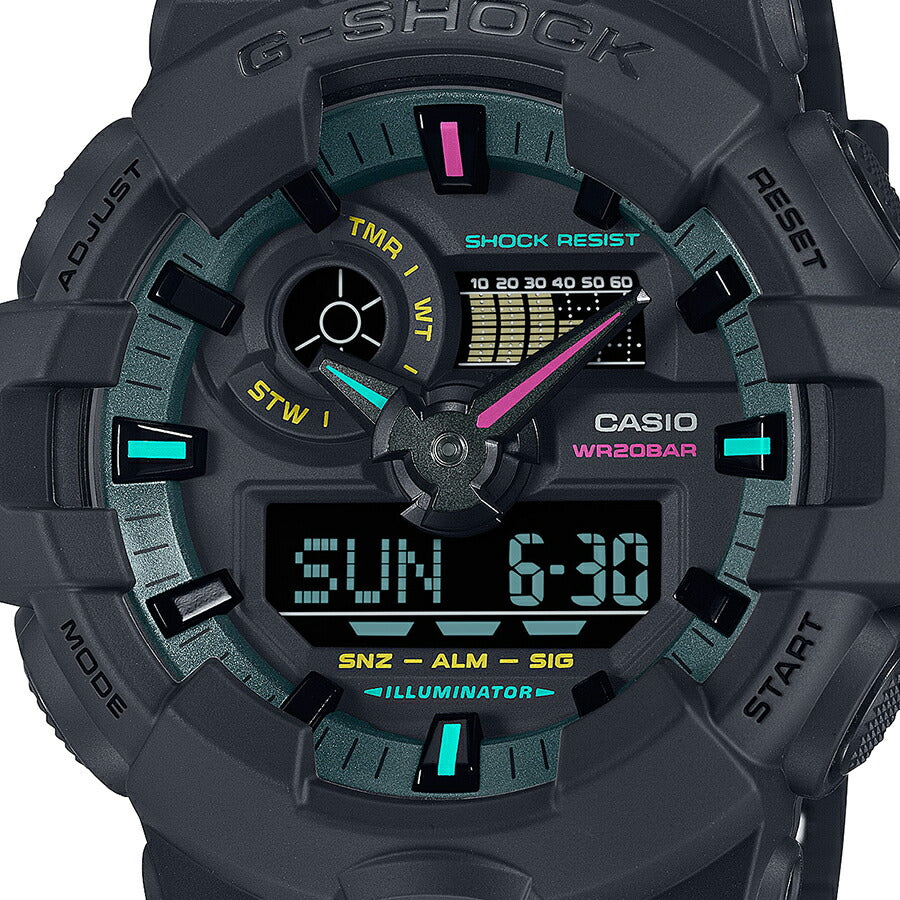 G-SHOCK Multi Fluorescent color 蛍光色デザイン GA-700MF-1AJF メンズ 腕時計 電池式 アナデジ ビッグケース 反転液晶 国内正規品 カシオ