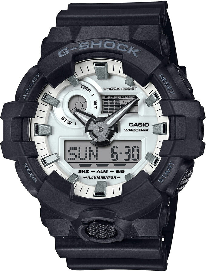 G-SHOCK ブラック&ブリリアントホワイト GA-700WD-1AJF メンズ 腕時計 電池式 ビッグケース アナデジ 樹脂バンド 国内正規品 カシオ