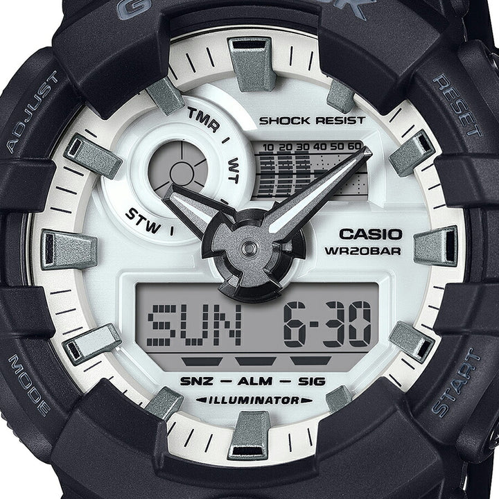 G-SHOCK ブラック&ブリリアントホワイト GA-700WD-1AJF メンズ 腕時計 電池式 ビッグケース アナデジ 樹脂バンド 国内正規品 カシオ