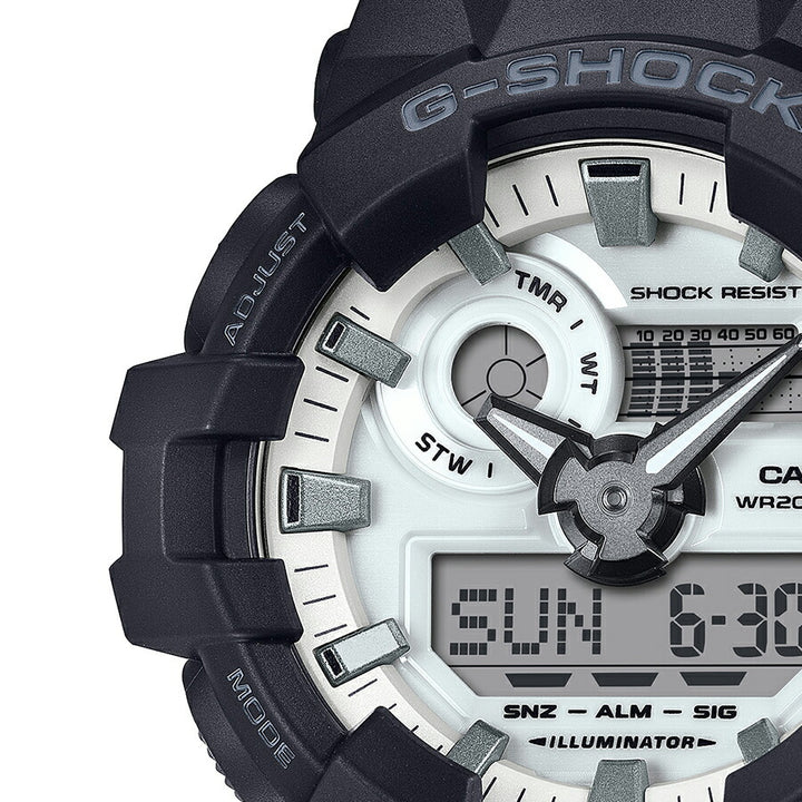 G-SHOCK ブラック&ブリリアントホワイト GA-700WD-1AJF メンズ 腕時計 電池式 ビッグケース アナデジ 樹脂バンド 国内正規品 カシオ