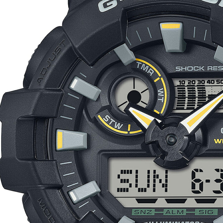 G-SHOCK Two tone utility colors GA-710TU-1A3JF メンズ 腕時計 電池式 ビッグケース アナデジ 樹脂バンド ブラック オリーブグリーン 国内正規品 カシオ