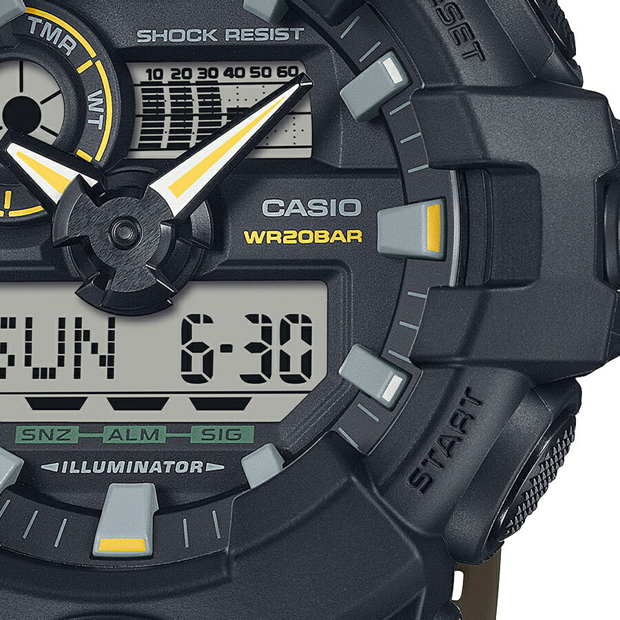 G-SHOCK Two tone utility colors GA-710TU-1A3JF メンズ 腕時計 電池式 ビッグケース アナデジ 樹脂バンド ブラック オリーブグリーン 国内正規品 カシオ