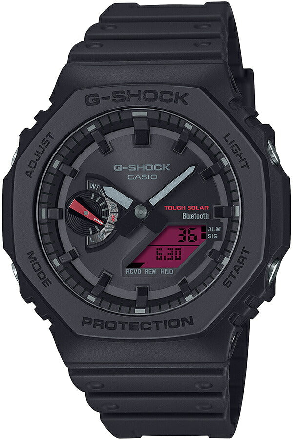 G-SHOCK ブラック&ボールドレッド GA-B2100BBR-1AJF メンズ ソーラー Bluetooth オクタゴン アナデジ カラー液晶