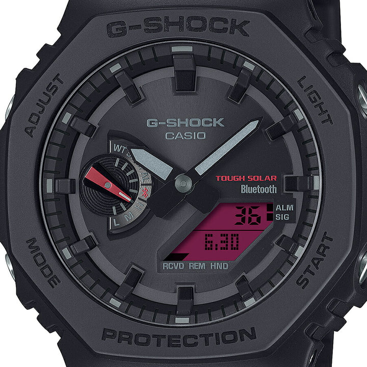 G-SHOCK ブラック&ボールドレッド GA-B2100BBR-1AJF メンズ ソーラー Bluetooth オクタゴン アナデジ カラー液晶