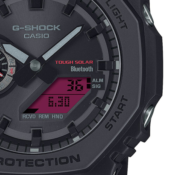 G-SHOCK ブラック&ボールドレッド GA-B2100BBR-1AJF メンズ ソーラー Bluetooth オクタゴン アナデジ カラー液晶