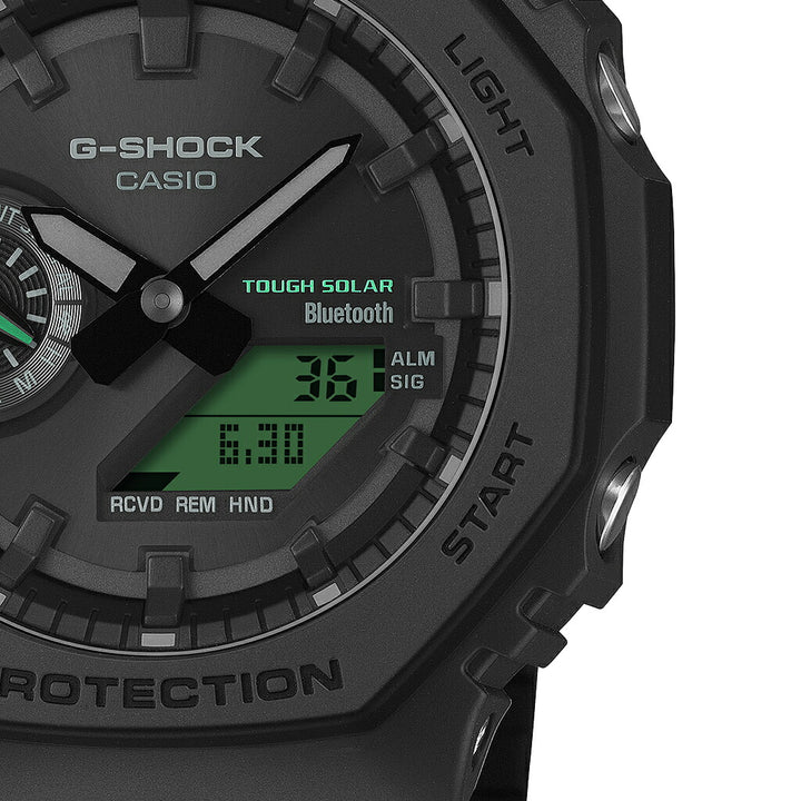 G-SHOCK ブラック&エレクトログリーン GA-B2100BEG-1AJF メンズ ソーラー Bluetooth オクタゴン アナデジ カラー液晶