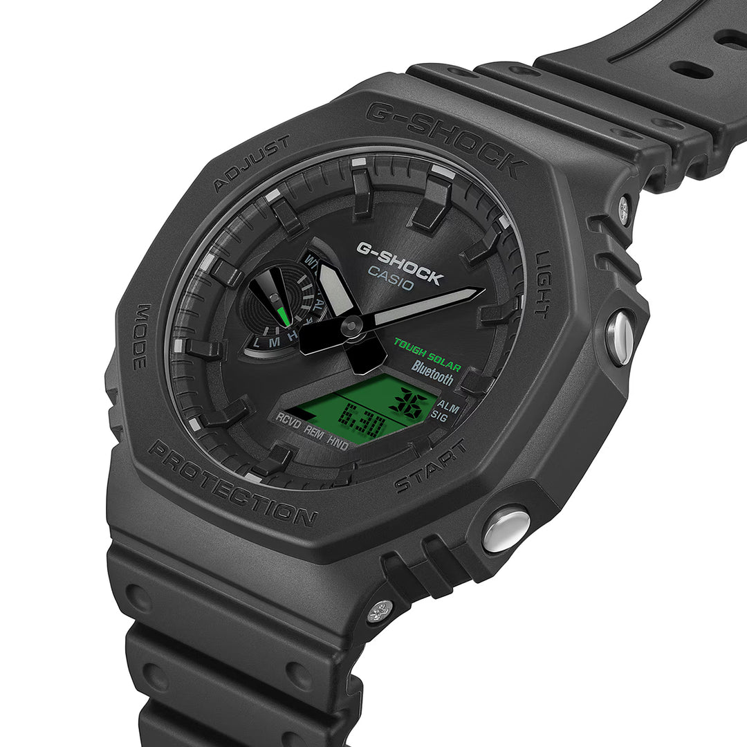 G-SHOCK ブラック&エレクトログリーン GA-B2100BEG-1AJF メンズ ソーラー Bluetooth オクタゴン アナデジ カラー液晶