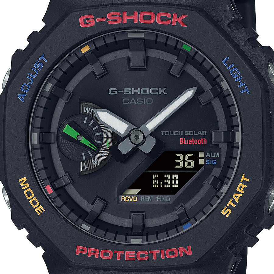 G-SHOCK MULTICOLOR ACCENTS マルチカラーアクセントシリーズ GA-B2100FC-1AJF メンズ 腕時計 ソーラー Bluetooth オクタゴン アナデジ 反転液晶 ブラック 国内正規品 カシオ