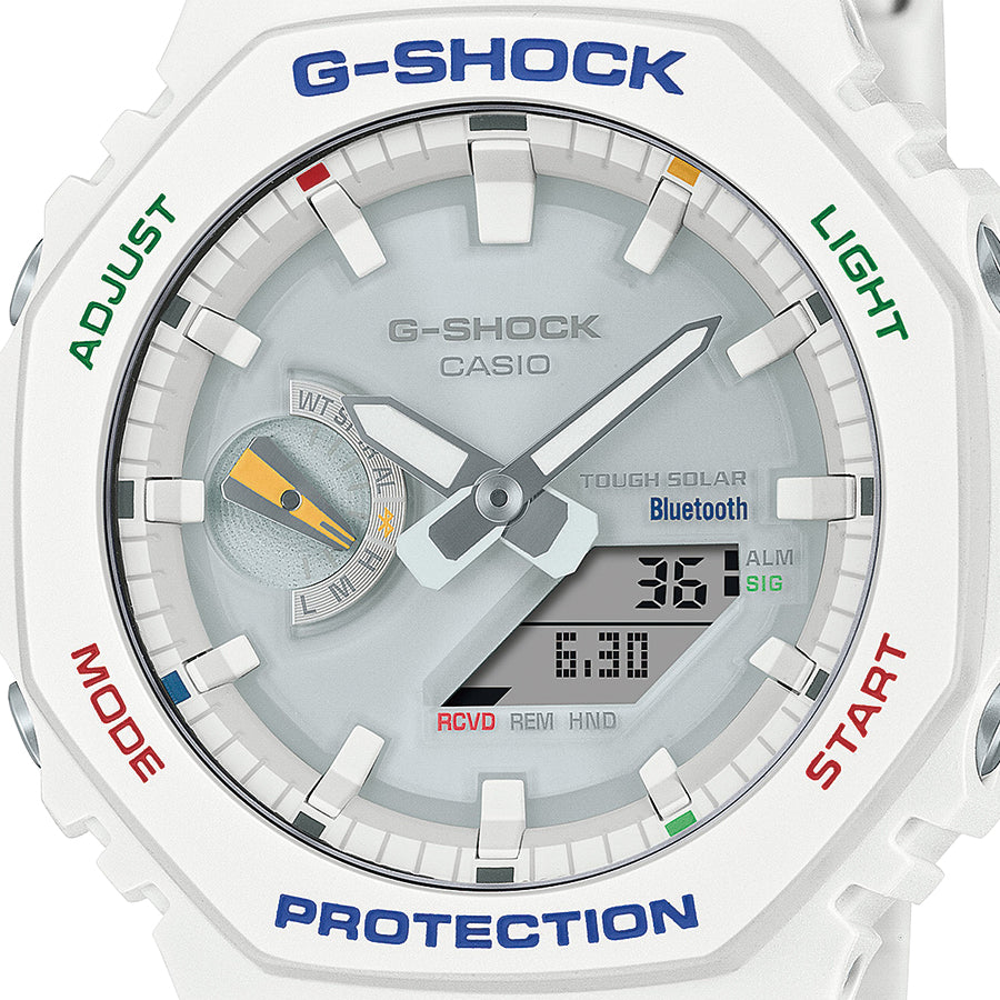 G-SHOCK MULTICOLOR ACCENTS マルチカラーアクセントシリーズ GA-B2100FC-7AJF メンズ 腕時計 ソーラー Bluetooth オクタゴン アナデジ 反転液晶 ホワイト 国内正規品 カシオ カシオーク