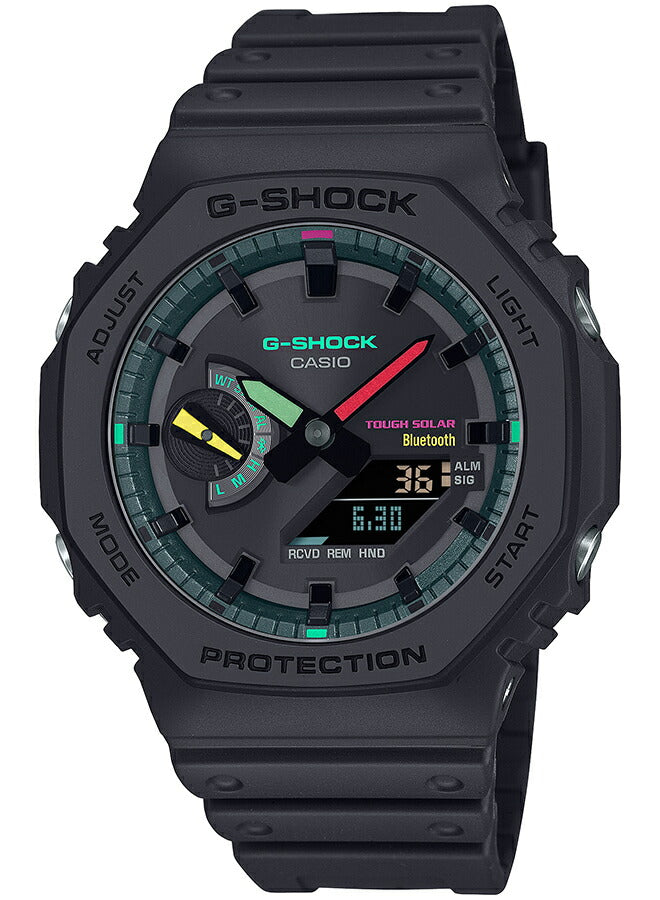 G-SHOCK Multi Fluorescent color 蛍光色デザイン GA-B2100MF-1AJF メンズ 腕時計 ソーラー Bluetooth オクタゴン アナデジ 反転液晶 ブラック 国内正規品 カシオ