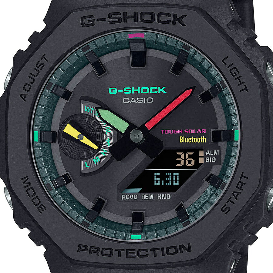 G-SHOCK Multi Fluorescent color 蛍光色デザイン GA-B2100MF-1AJF メンズ 腕時計 ソーラー Bluetooth オクタゴン アナデジ 反転液晶 ブラック 国内正規品 カシオ