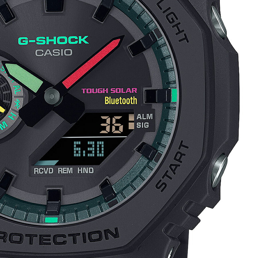 G-SHOCK Multi Fluorescent color 蛍光色デザイン GA-B2100MF-1AJF メンズ 腕時計 ソーラー Bluetooth オクタゴン アナデジ 反転液晶 ブラック 国内正規品 カシオ