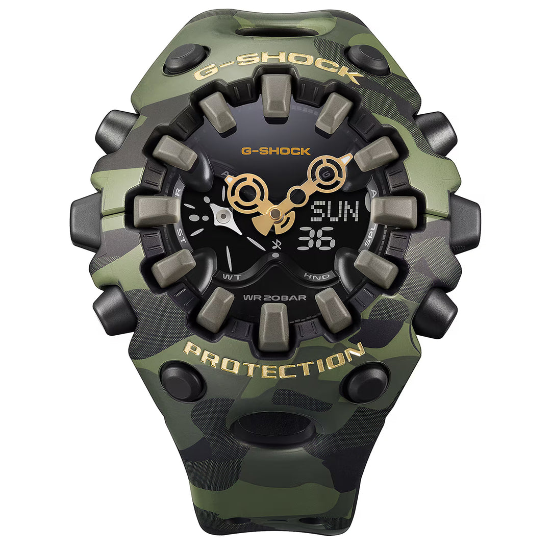 G-SHOCK ボールドカモシリーズ カモフラージュ & ゴールド GA-V01CMG-3AJF メンズ 電池式 アナデジ 樹脂バンド 反転液晶