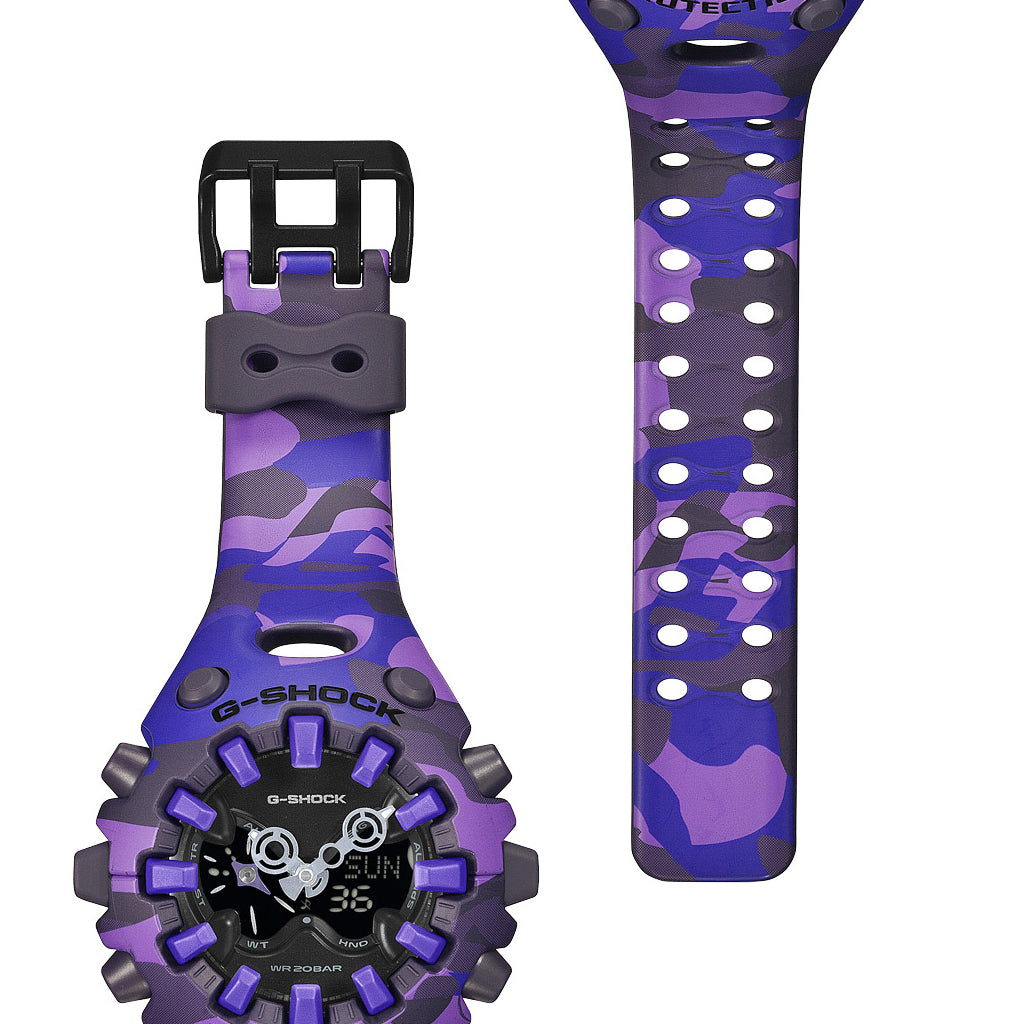 G-SHOCK ボールドカモシリーズ カラーカモフラージュ パープル GA-V01CMG-6AJF メンズ 電池式 アナデジ 樹脂バンド 反転液晶