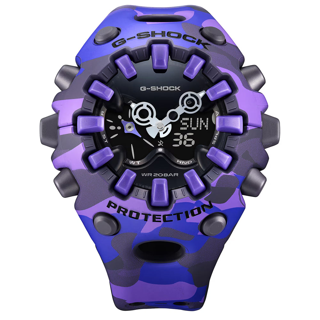 G-SHOCK ボールドカモシリーズ カラーカモフラージュ パープル GA-V01CMG-6AJF メンズ 電池式 アナデジ 樹脂バンド 反転液晶