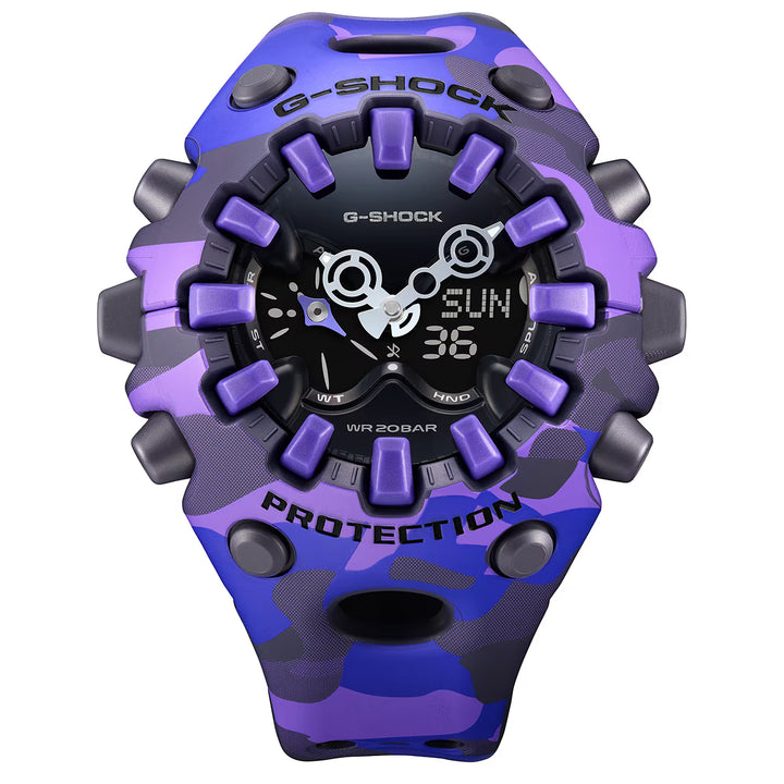 G-SHOCK ボールドカモシリーズ カラーカモフラージュ パープル GA-V01CMG-6AJF メンズ 電池式 アナデジ 樹脂バンド 反転液晶
