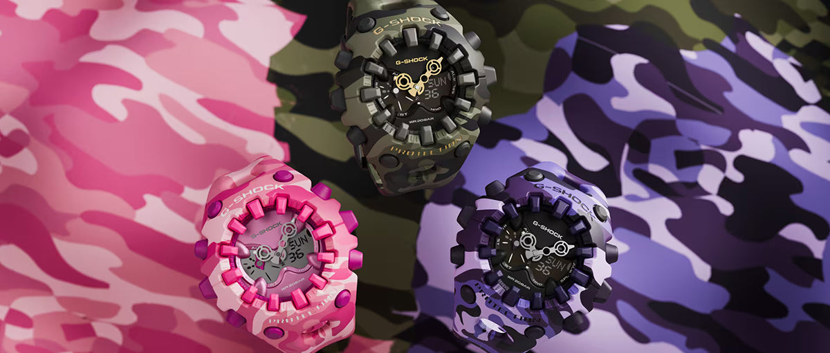 G-SHOCK ボールドカモシリーズ カラーカモフラージュ パープル GA-V01CMG-6AJF メンズ 電池式 アナデジ 樹脂バンド 反転液晶