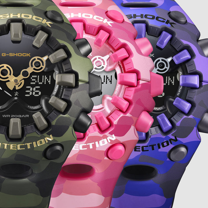 G-SHOCK ボールドカモシリーズ カラーカモフラージュ パープル GA-V01CMG-6AJF メンズ 電池式 アナデジ 樹脂バンド 反転液晶
