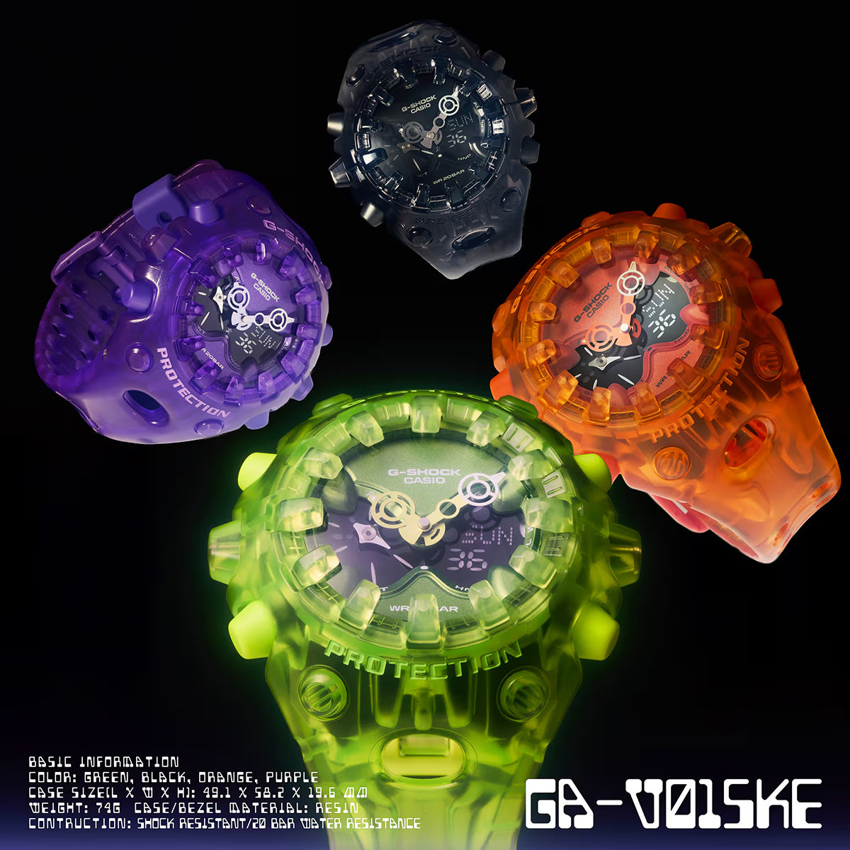 G-SHOCK GA-V01 TRANSPARENT PACK スケルトン パープル GA-V01SKE-6AJF