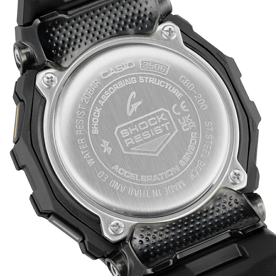 G-SHOCK G-SQUAD ポジティブ表示 MIP液晶 GBD-200-1A1JF メンズ 電池式 Bluetooth デジタル 樹脂バンド ブラック