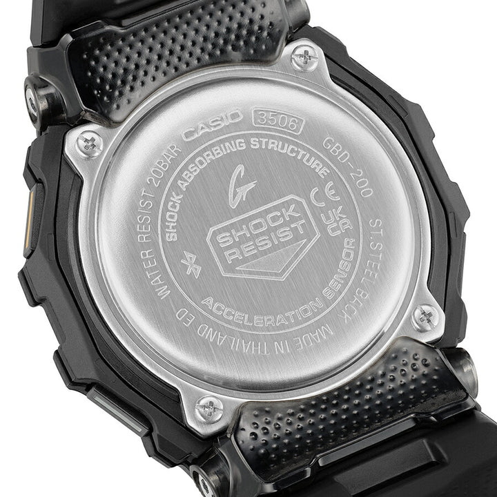 G-SHOCK G-SQUAD ポジティブ表示 MIP液晶 GBD-200-1A1JF メンズ 電池式 Bluetooth デジタル 樹脂バンド ブラック