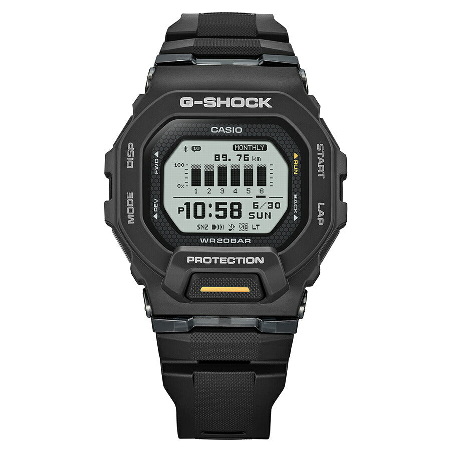 G-SHOCK G-SQUAD ポジティブ表示 MIP液晶 GBD-200-1A1JF メンズ 電池式 Bluetooth デジタル 樹脂バンド ブラック